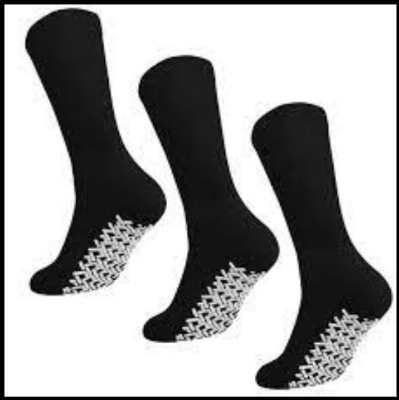 Picture of 3 Pair Anti Slip Grip Non Skid Crew Cotton Socks (3 Pair)