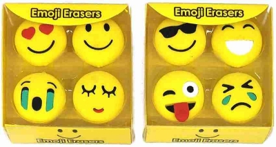 Picture of 4 Pieces Emoji multi designed Erasers ( 4 Pieces)