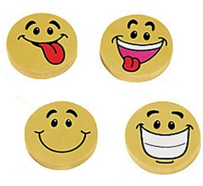 Picture of 4 Pieces Emoji multi designed Erasers ( 4 Pieces)