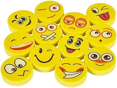 Picture of 4 Pieces Emoji multi designed Erasers ( 4 Pieces)