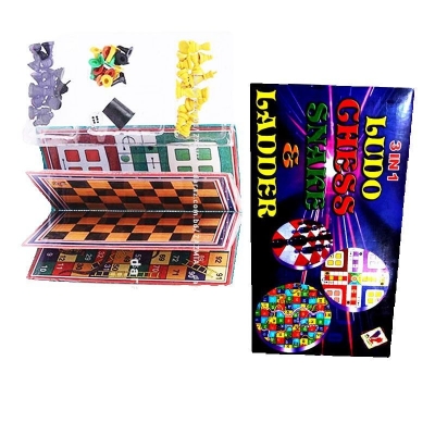 Picture of 3 in 1 Mini Chess, Ludu and Snake /Ladder Game Board