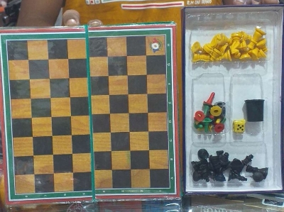 Picture of 3 in 1 Mini Chess, Ludu and Snake /Ladder Game Board