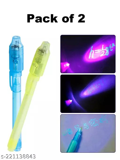Picture of invisible ink Magic pen with uv torch light for secret message - 1 Piece