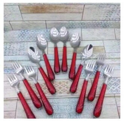 Picture of Colorful 6×2 =12 Pieces Tea Spoons with Forks