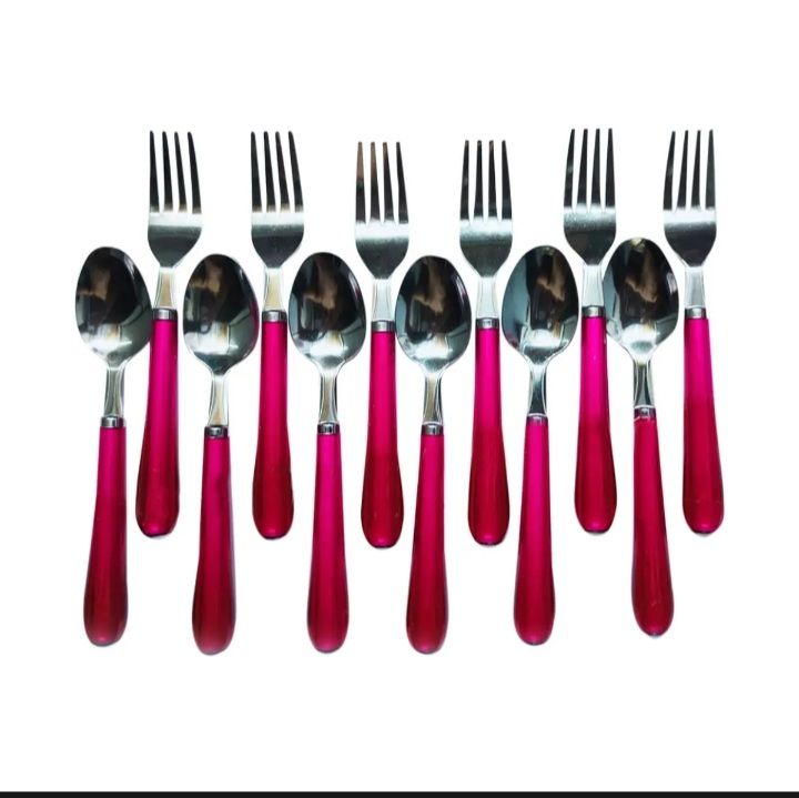 Picture of Colorful 6×2 =12 Pieces Tea Spoons with Forks