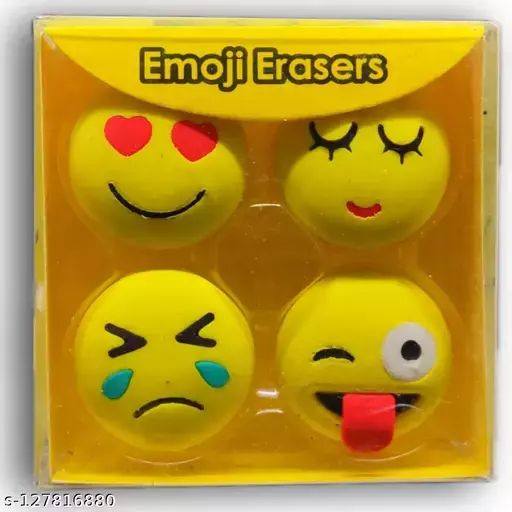 Picture of 4 Pieces Multi poses emoji erasers for kids
