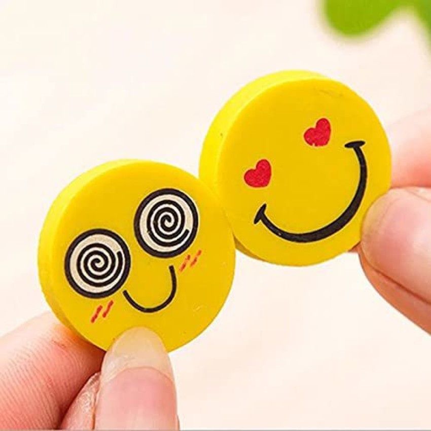 Picture of 4 Pieces Multi poses emoji erasers for kids