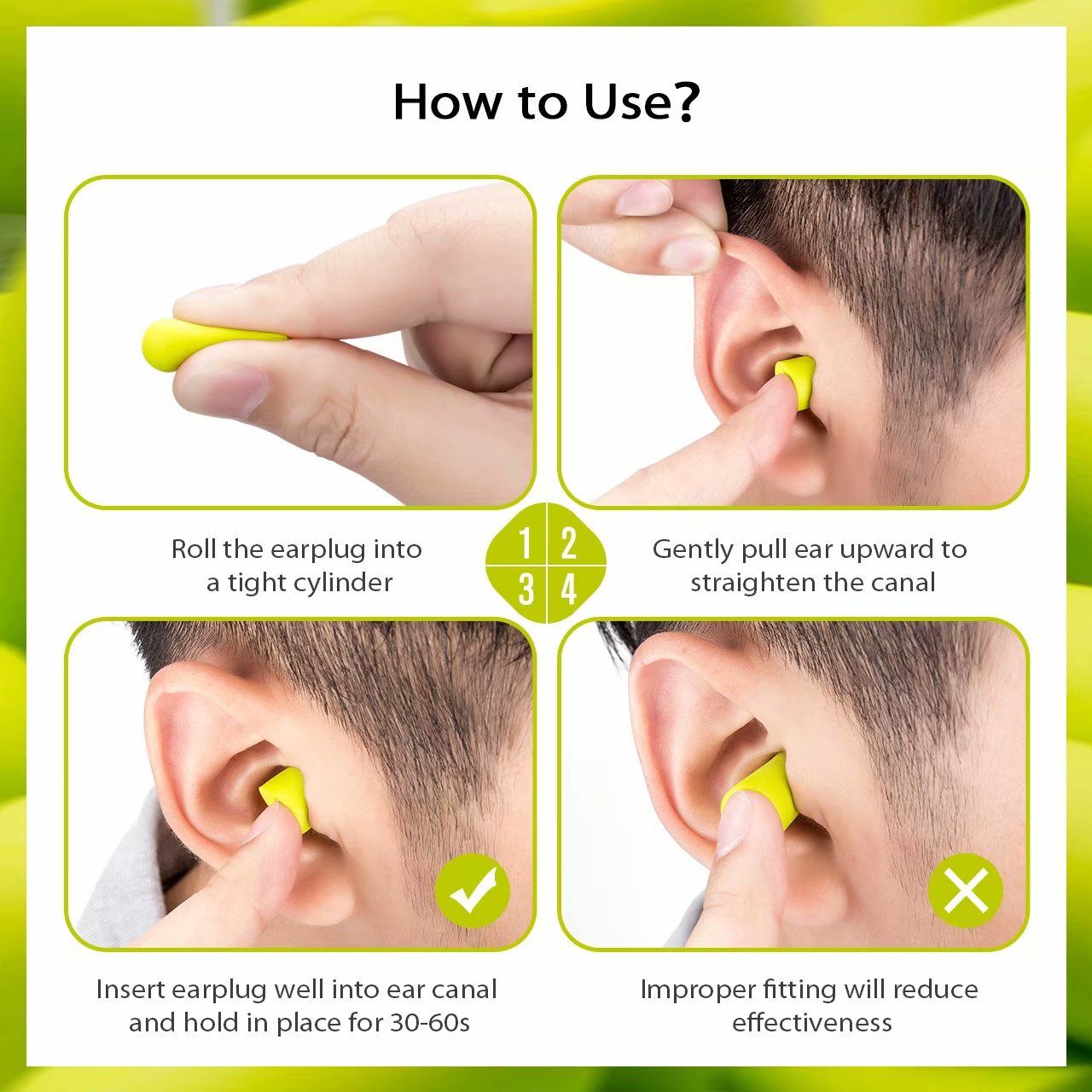 Picture of Pu Foam anti- noise waterproof Earplugs sound sleep earmups 1 pair