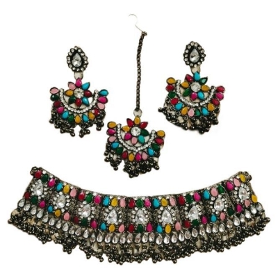Picture of Parti Necklace set with Earrings and Tickli
