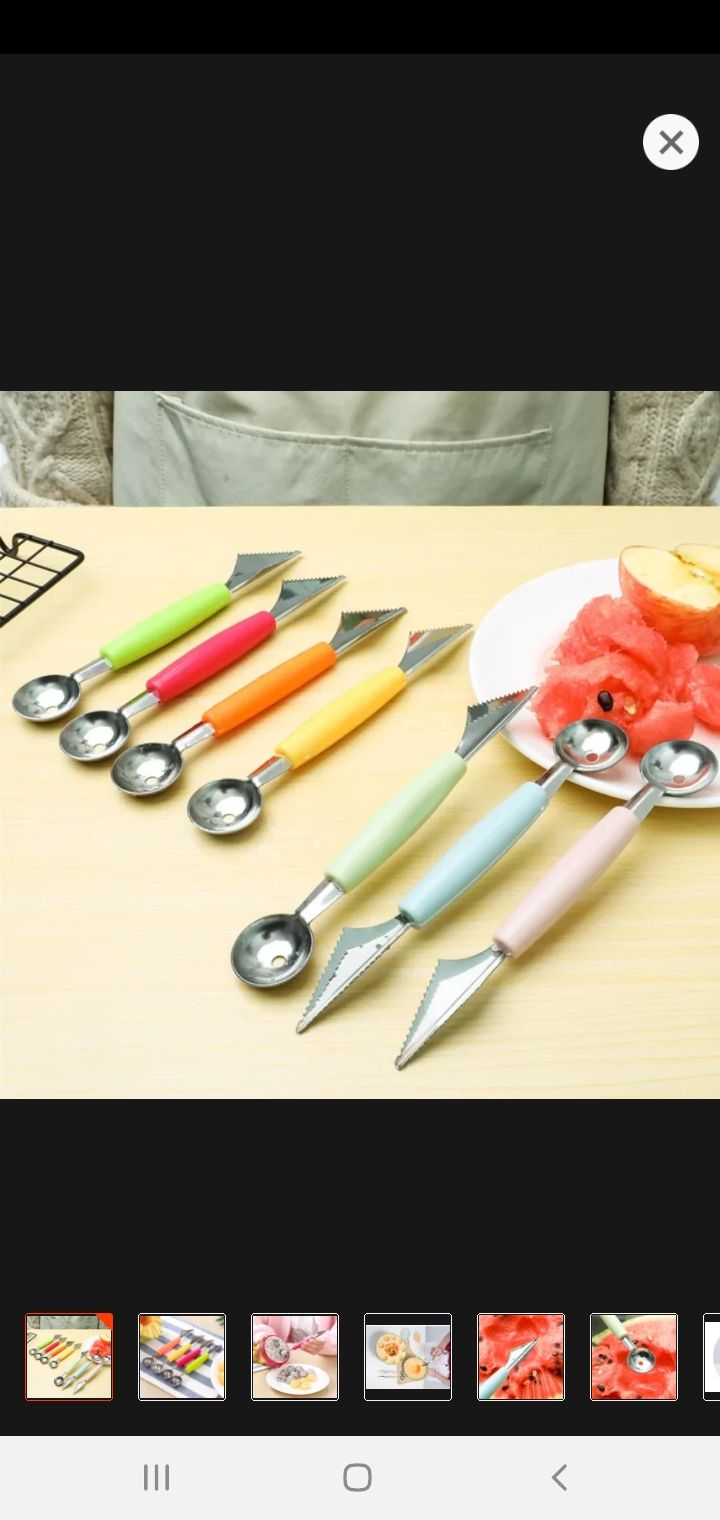 Picture of Fruit design cutter with scoop dual sided