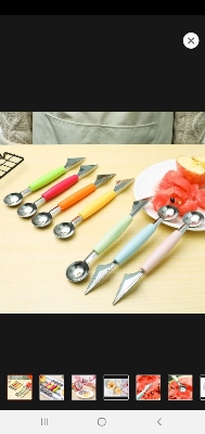 Picture of Fruit design cutter with scoop dual sided
