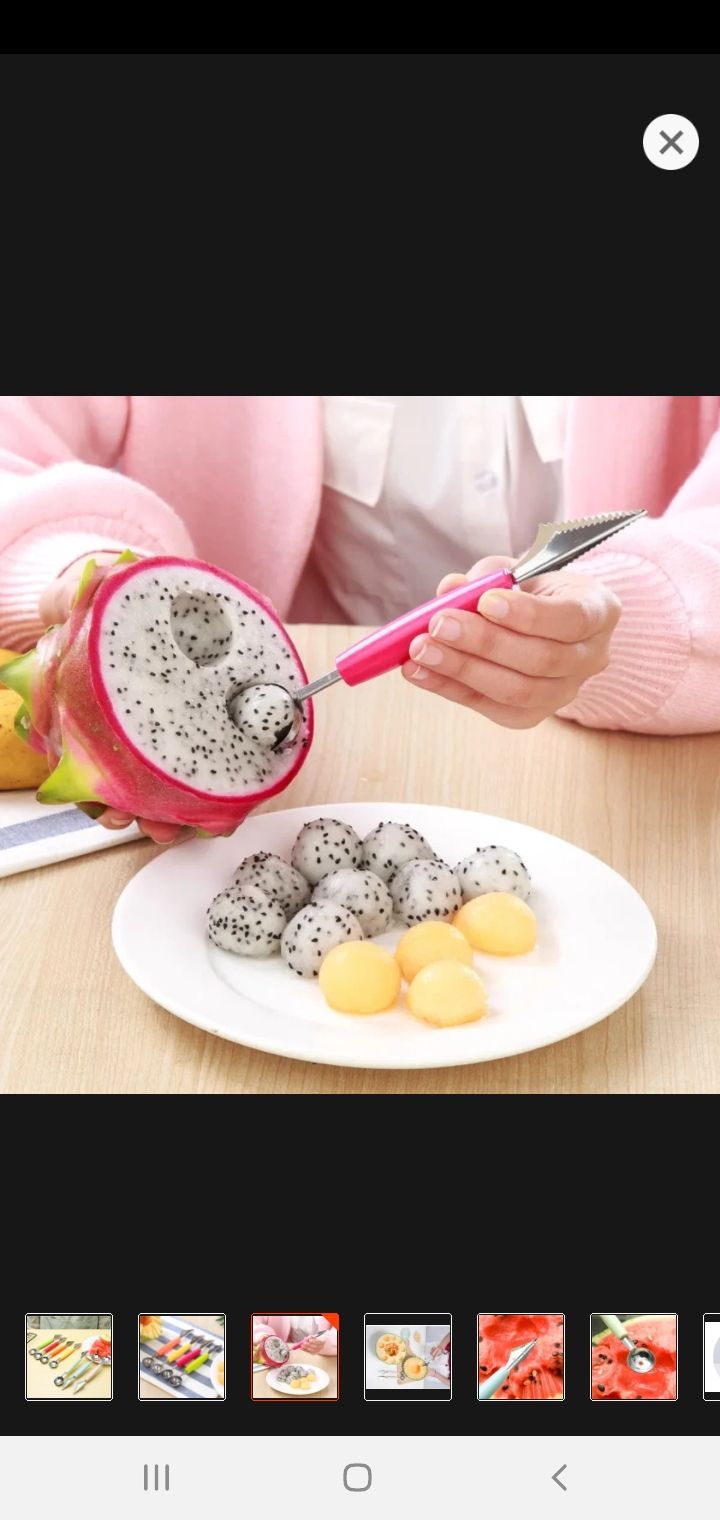 Picture of Fruit design cutter with scoop dual sided