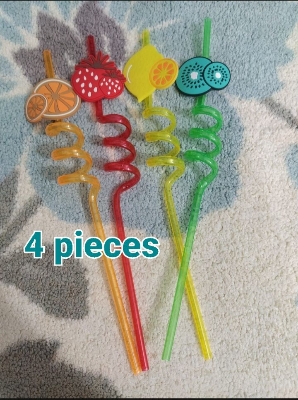 Picture of 4 Pieces Strong Straws or Pipes for Juice drink