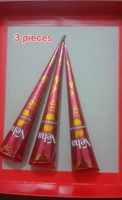 Picture of 3 Pieces Neha Red Mehedi Cones