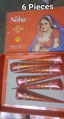 Picture of 6 Pieces Red Neha Cone Mehedi