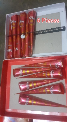 Picture of 6 Pieces Red Neha Cone Mehedi
