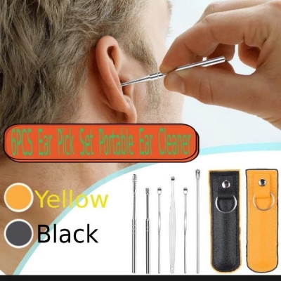 Picture of 6×2 =12 Pieces Black and Yellow Ear Cleaners