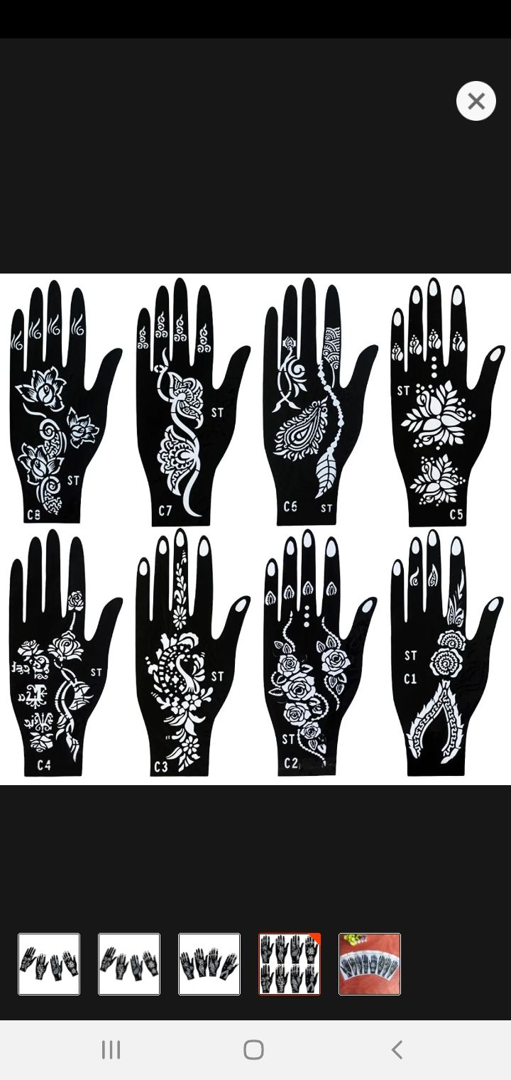 Picture of Hand Mehedi Steakers for mehedi design 4 Pieces or 2 pair