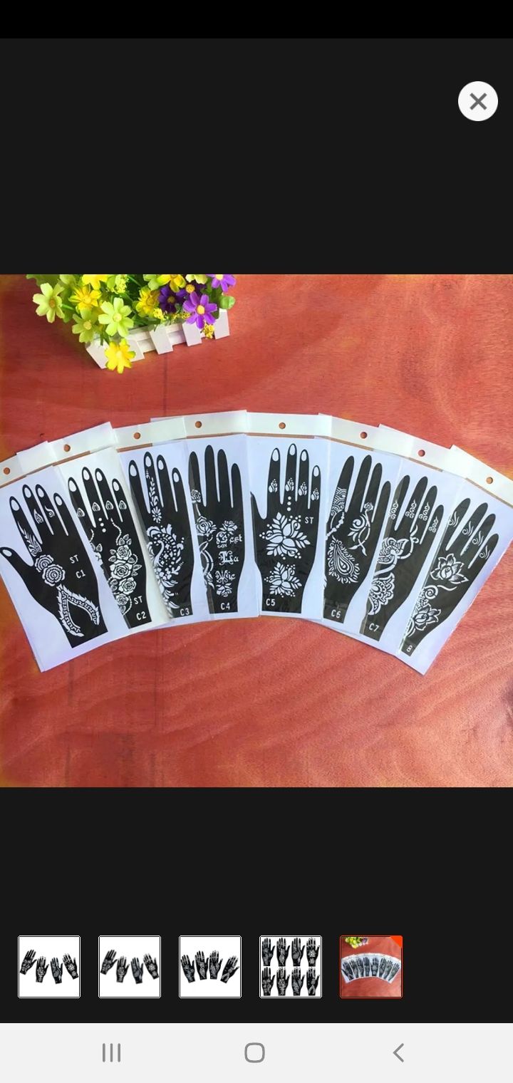 Picture of Hand Mehedi Steakers for mehedi design 4 Pieces or 2 pair