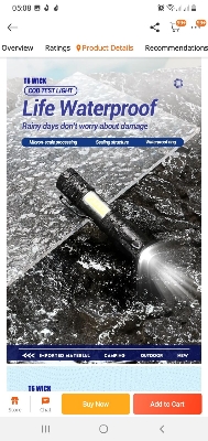 Picture of 3 in 1 Mini Portable Rechargable Waterproof USB Flash Torch Light - 1 Piece