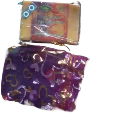 Picture of 1 Piece Real Saffron Goat milk Beauty Soap with Pouch Bag