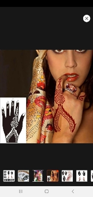 Picture of 1 Pair Mehedi designed Steakers for easy solution to mehedi art (1 pair or 2 pieces)