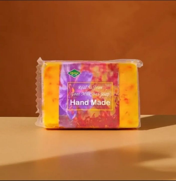 Picture of 3 pieces Real Saffron Goat milk Soap Bar with 1 piece free (1 free)