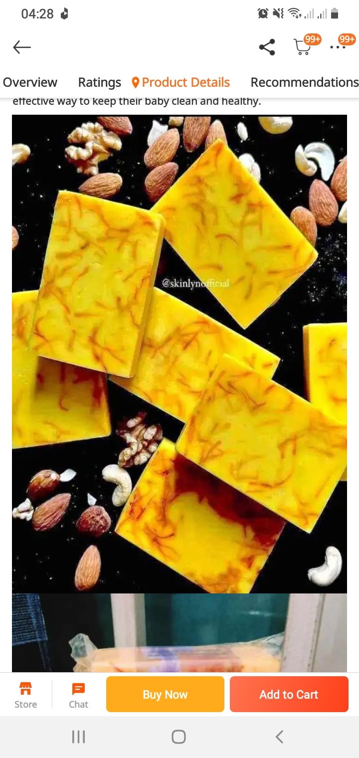 Picture of 3 pieces Real Saffron Goat milk Soap Bar with 1 piece free (1 free)