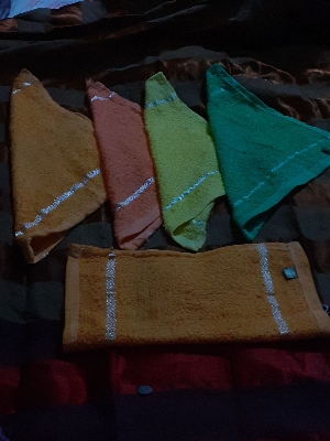 Picture of 4 Pieces Border Pocket Rumal or Handkerchiefs (4 Pieces)