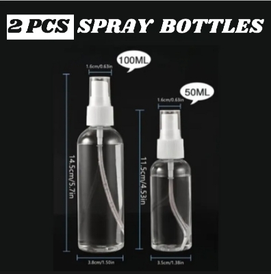 Picture of 2 pieces 100 ml and 50 ml Plastic spray bottles (2 pieces)