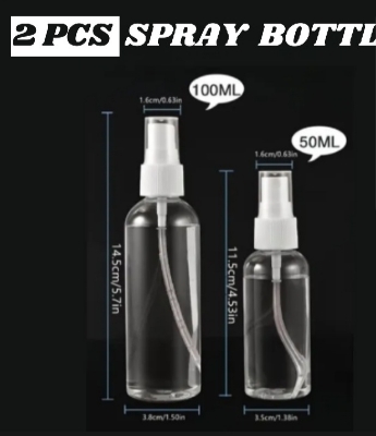 Picture of 2 pieces 100 ml and 50 ml Plastic spray bottles (2 pieces)