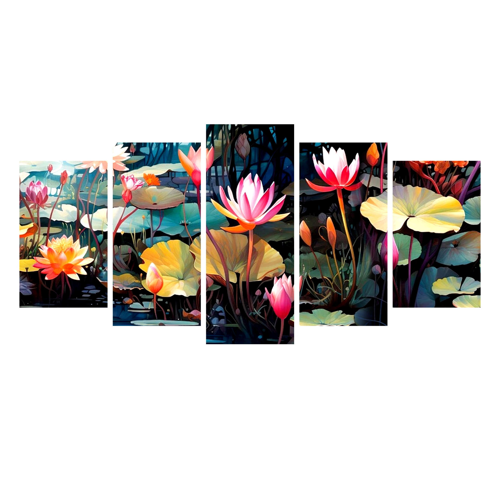 Picture of 5Pcs/Set Lilly Flower Home Canvas Wall Painting Picture Living Room Bedroom Decor