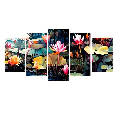 Picture of 5Pcs/Set Lilly Flower Home Canvas Wall Painting Picture Living Room Bedroom Decor