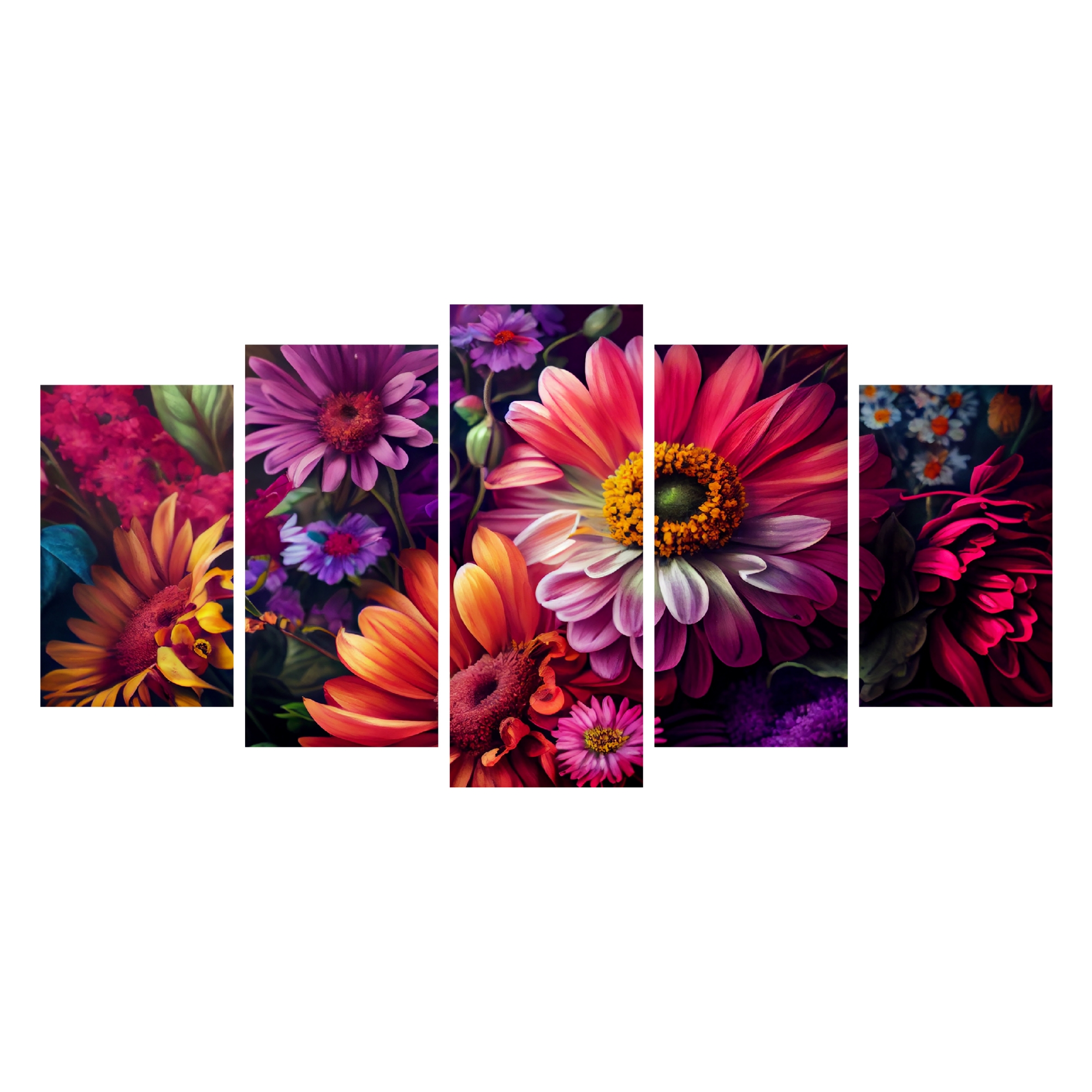 Picture of 5Pcs/Set Flower Home Canvas Wall Painting Picture Living Room or Bedroom