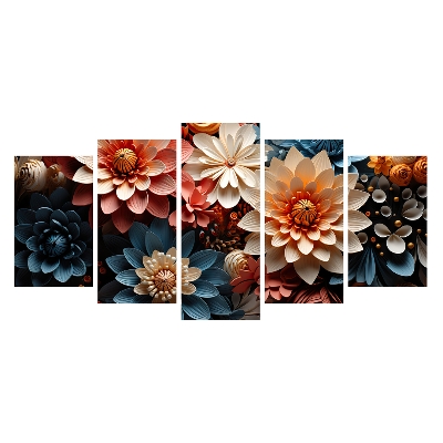 Picture of 5Pcs/Set Flower Home Canvas Wall Painting Picture Living Room or Bedroom