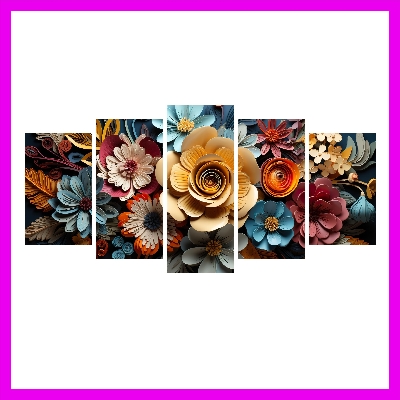 Picture of 5Pcs/Set Flower Home Canvas Wall Painting Picture Living Room or Bedroom