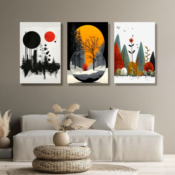 Picture of 3 pcs Home Decoration with 3 mm Board Most Unique Combo Wallboard wall decor easy to set up