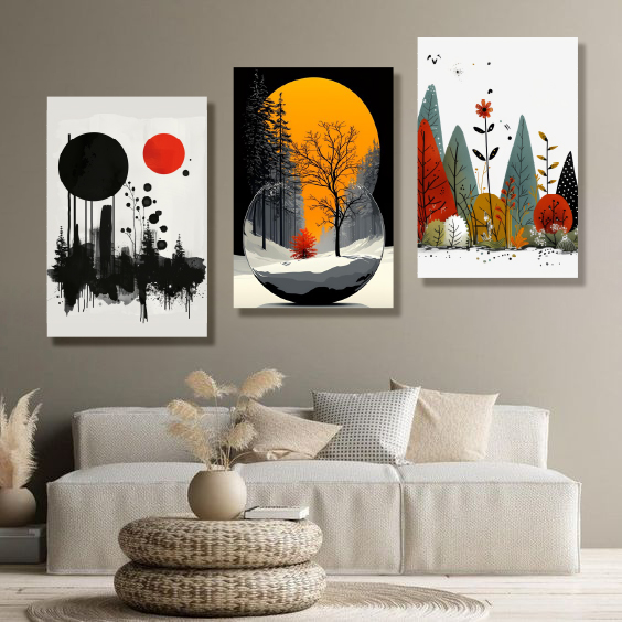 Picture of 3 pcs Home Decoration with 3 mm Board Most Unique Combo Wallboard wall decor easy to set up