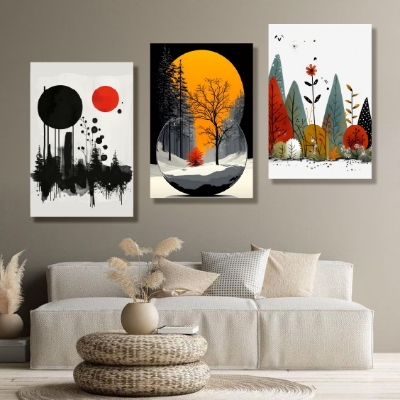 Picture of 3 pcs Home Decoration with 3 mm Board Most Unique Combo Wallboard wall decor easy to set up
