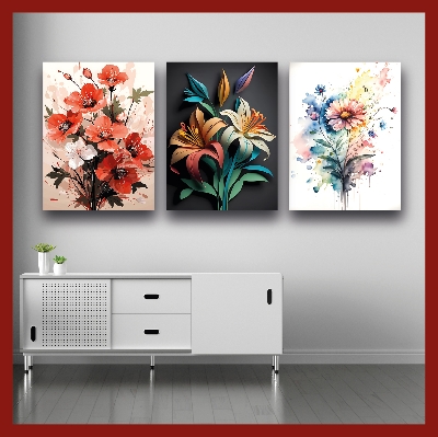 Picture of Creative Wallboard Set 3 pcs Most Unique Combo Flower Decor Wallboard set for Home Decoration