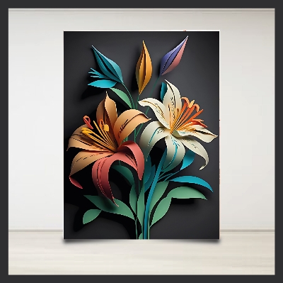 Picture of Creative Wallboard Set 3 pcs Most Unique Combo Flower Decor Wallboard set for Home Decoration