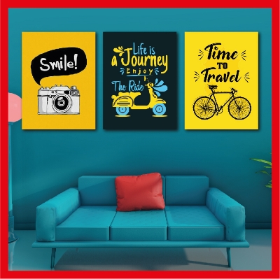 Picture of Creative Wallboard Set 3 pcs Motivational Quotes Wallboard set for Home Decoration