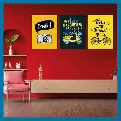 Picture of Creative Wallboard Set 3 pcs Motivational Quotes Wallboard set for Home Decoration