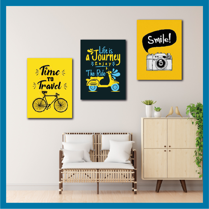 Picture of Creative Wallboard Set 3 pcs Motivational Quotes Wallboard set for Home Decoration