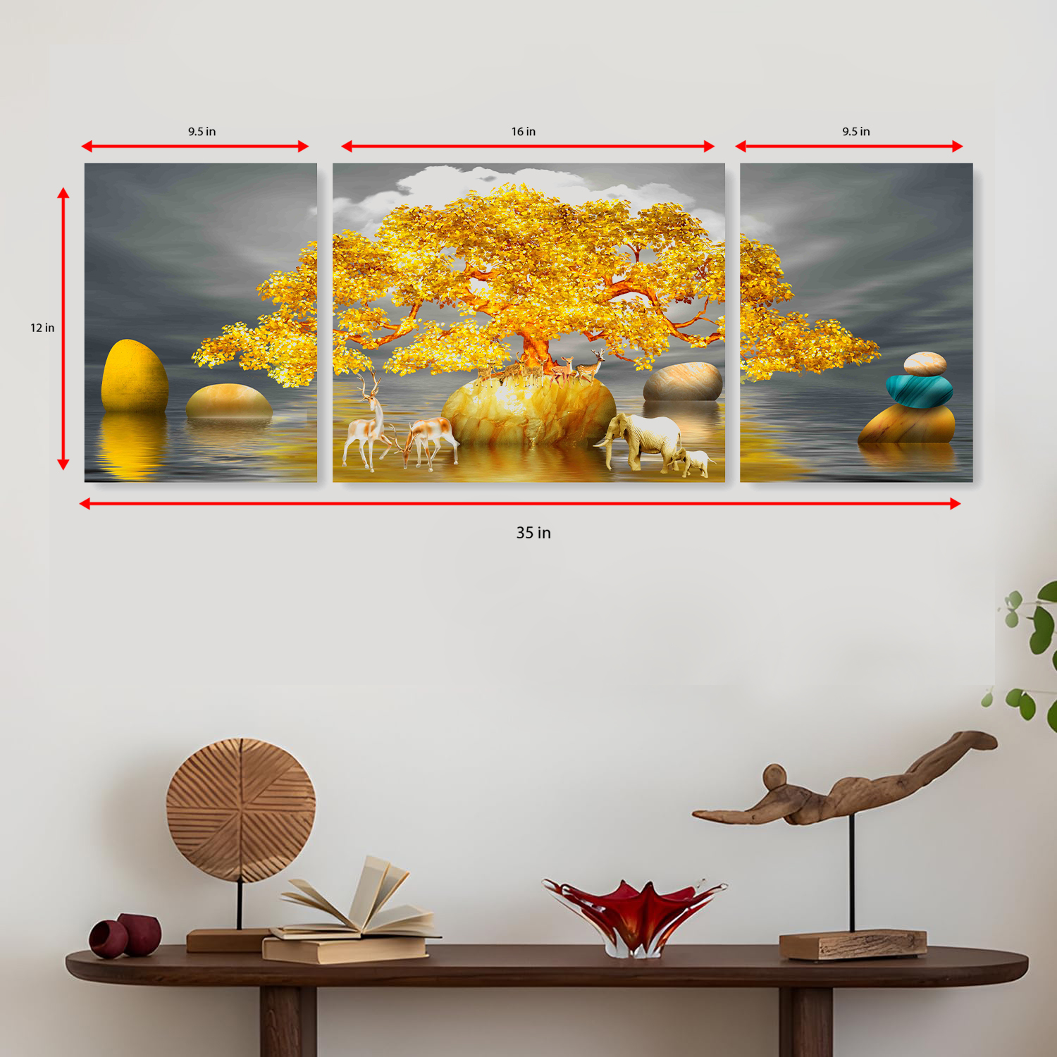 Picture of 3 canvas living room art for wall decor