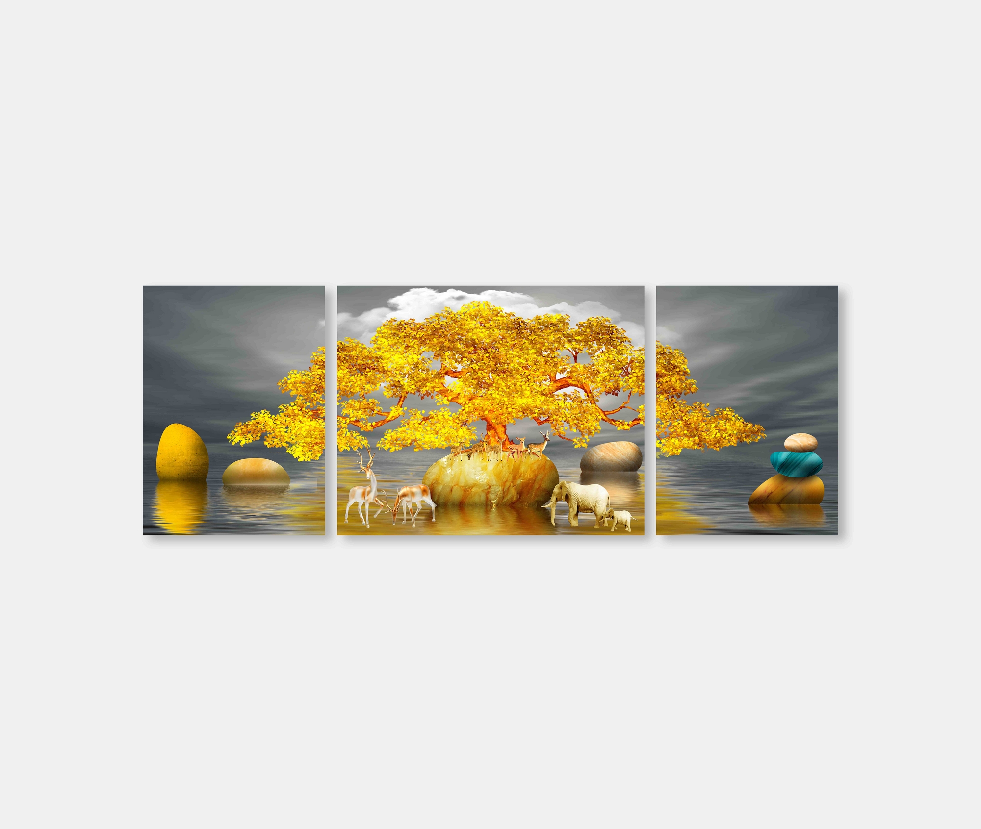 Picture of 3 canvas living room art for wall decor