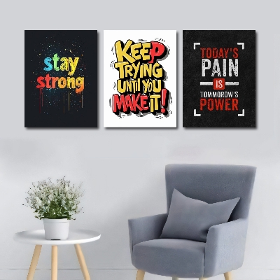 Picture of Creative Wallboard Set 3 pcs Motivational Quotes Wallboard set for Home Decoration