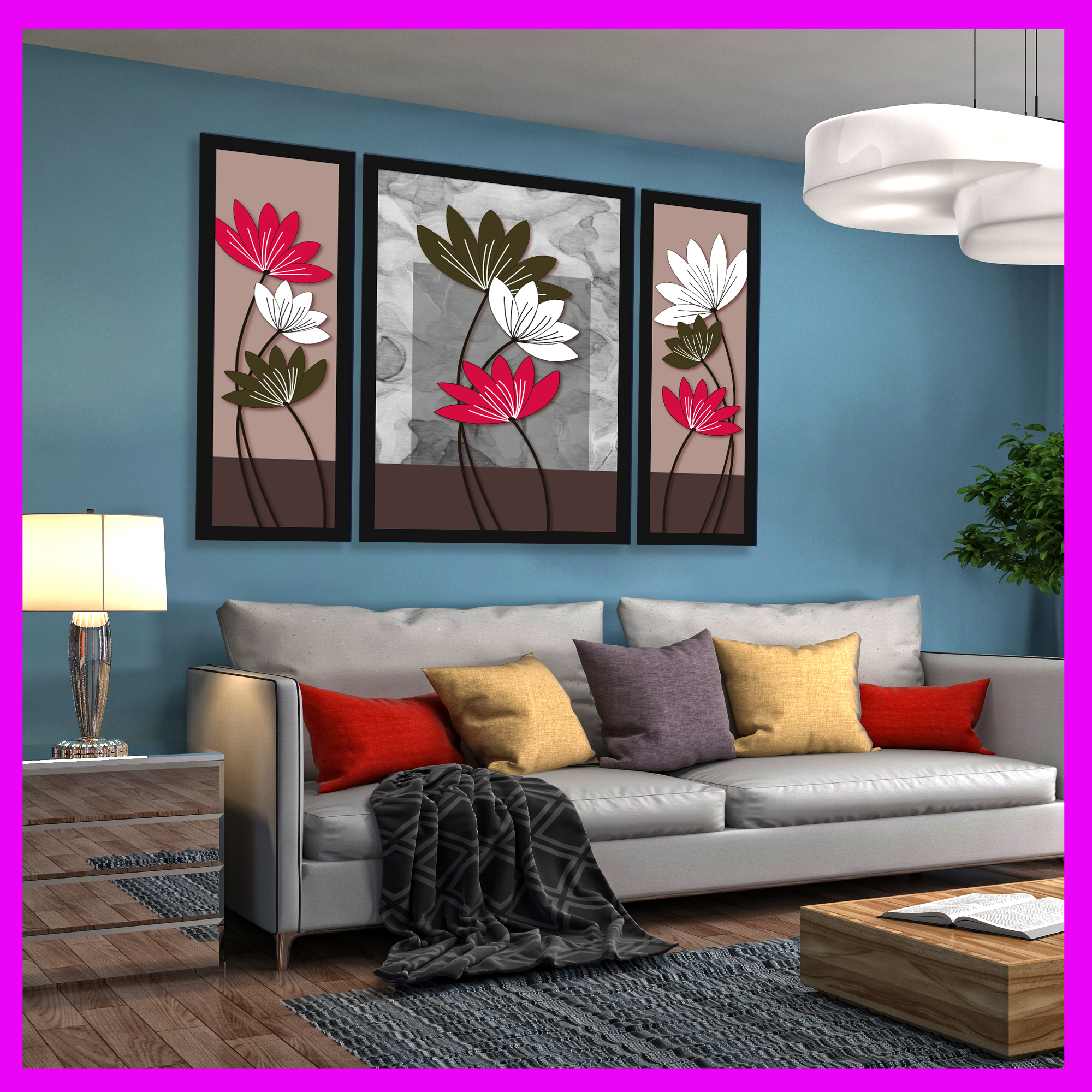 Picture of Saf Flowers Digital Canvas Wall Painting Picture Living Room or Bedroom