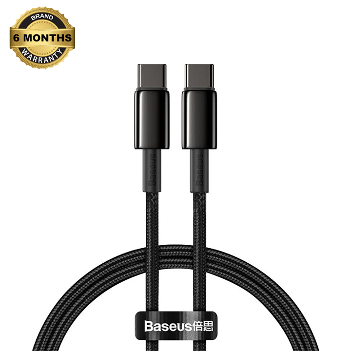 Picture of Baseus CATWJ-01Tungsten Gold Fast Charging Data Cable Type-C to Type-C 100W 1m Black