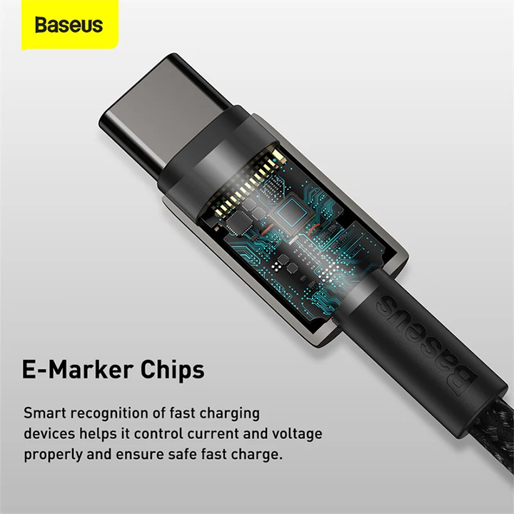 Picture of Baseus CATWJ-01Tungsten Gold Fast Charging Data Cable Type-C to Type-C 100W 1m Black